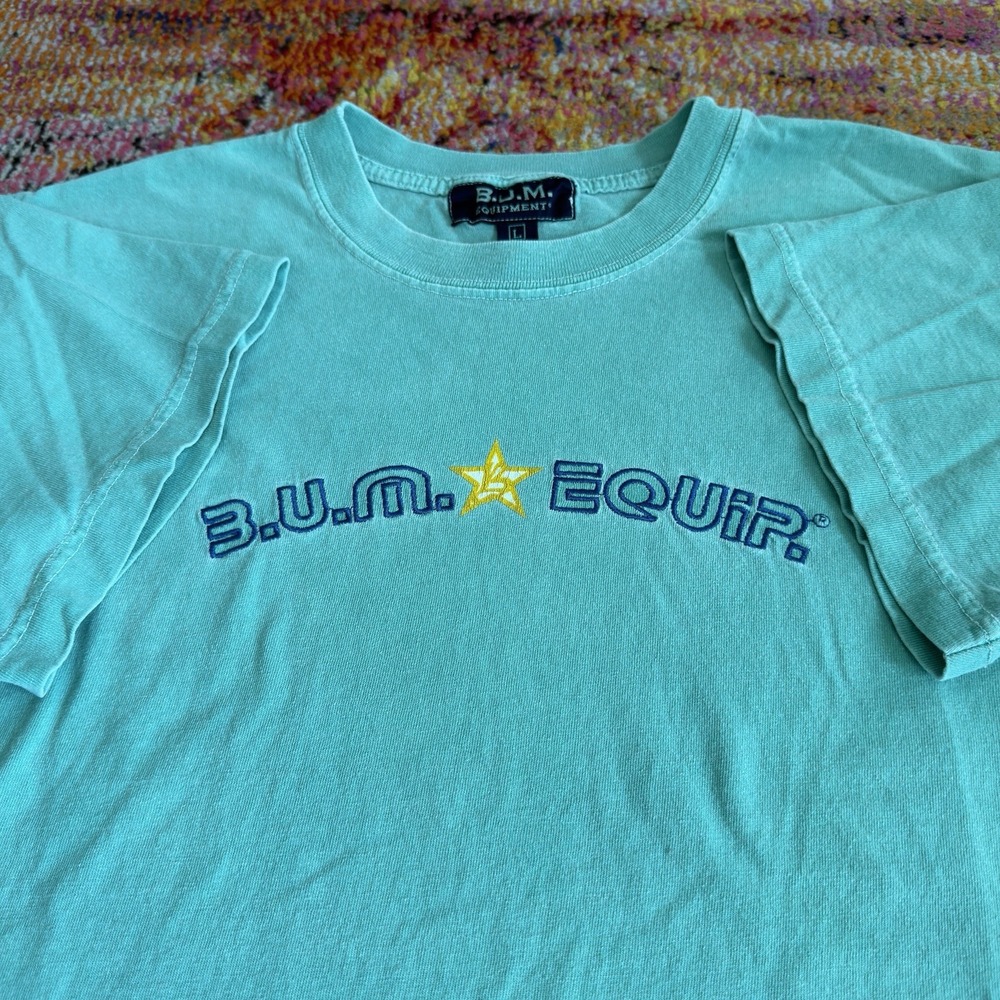 Vintage B.U.M. Equipment Embroidered Logo T-Shirt Large